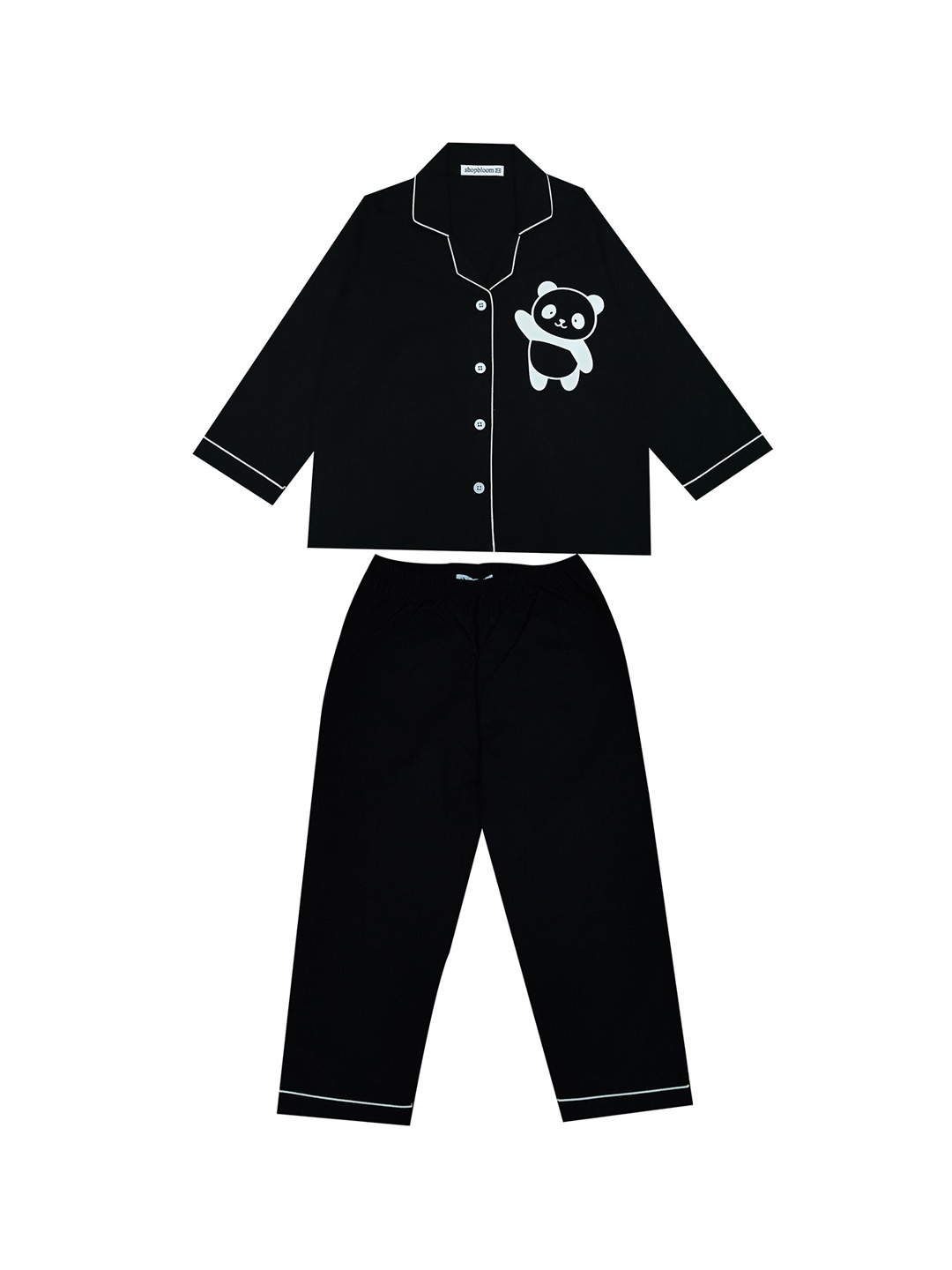 

shopbloom Unisex Kids Printed Night suit, Black