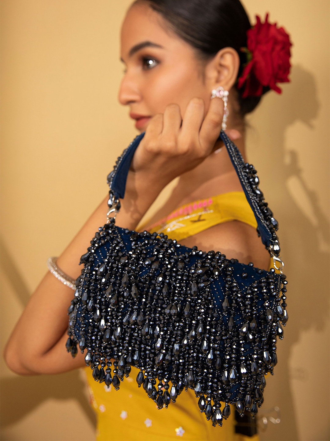

MODARTA Embellished Purse Clutch, Navy blue