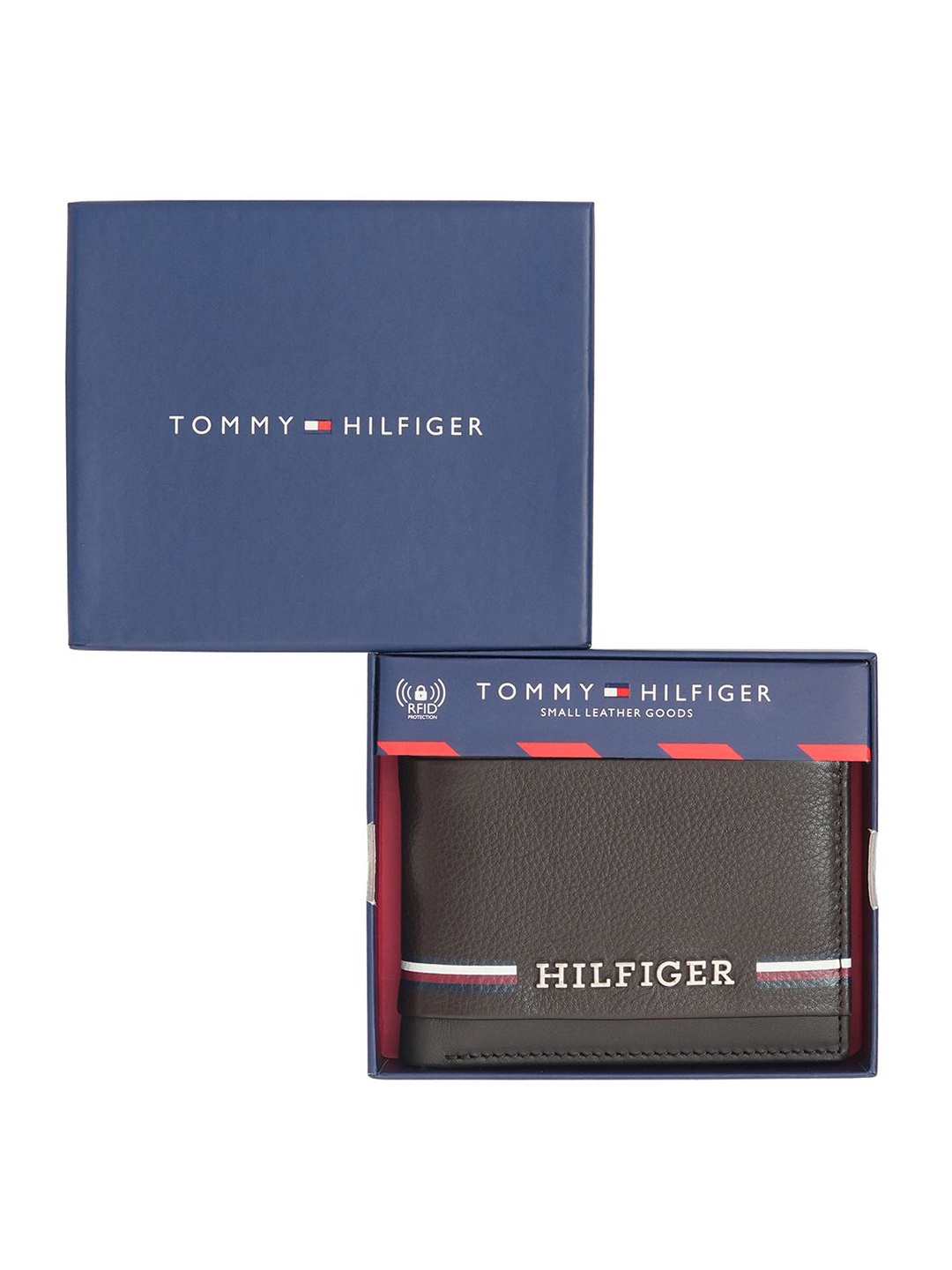 

Tommy Hilfiger Men Leather Two Fold Wallet, Brown