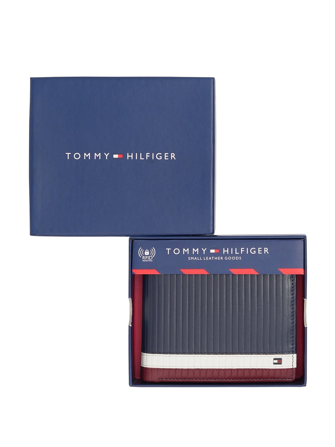 

Tommy Hilfiger Men Leather Two Fold Wallet, Navy blue