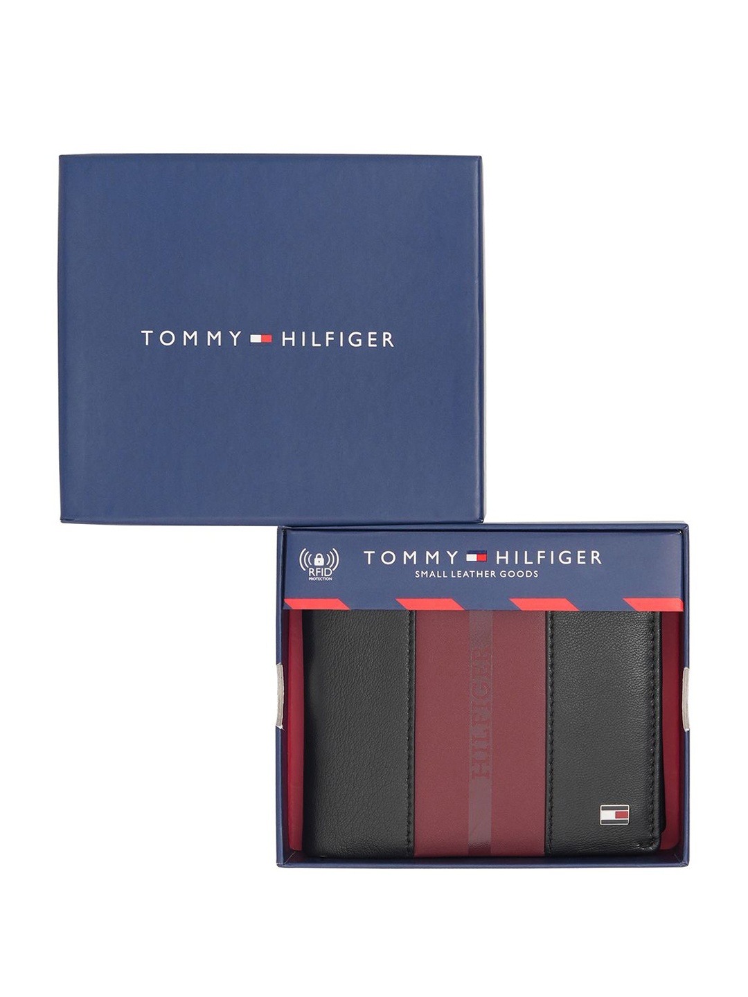 

Tommy Hilfiger Men Colourblocked Leather Two Fold Wallet, Black