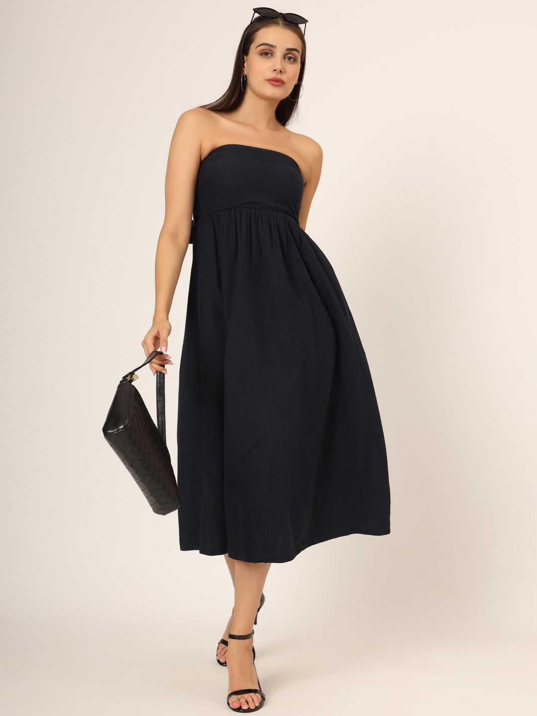 

CHARMGAL Fit & Flare Midi Dress, Navy blue