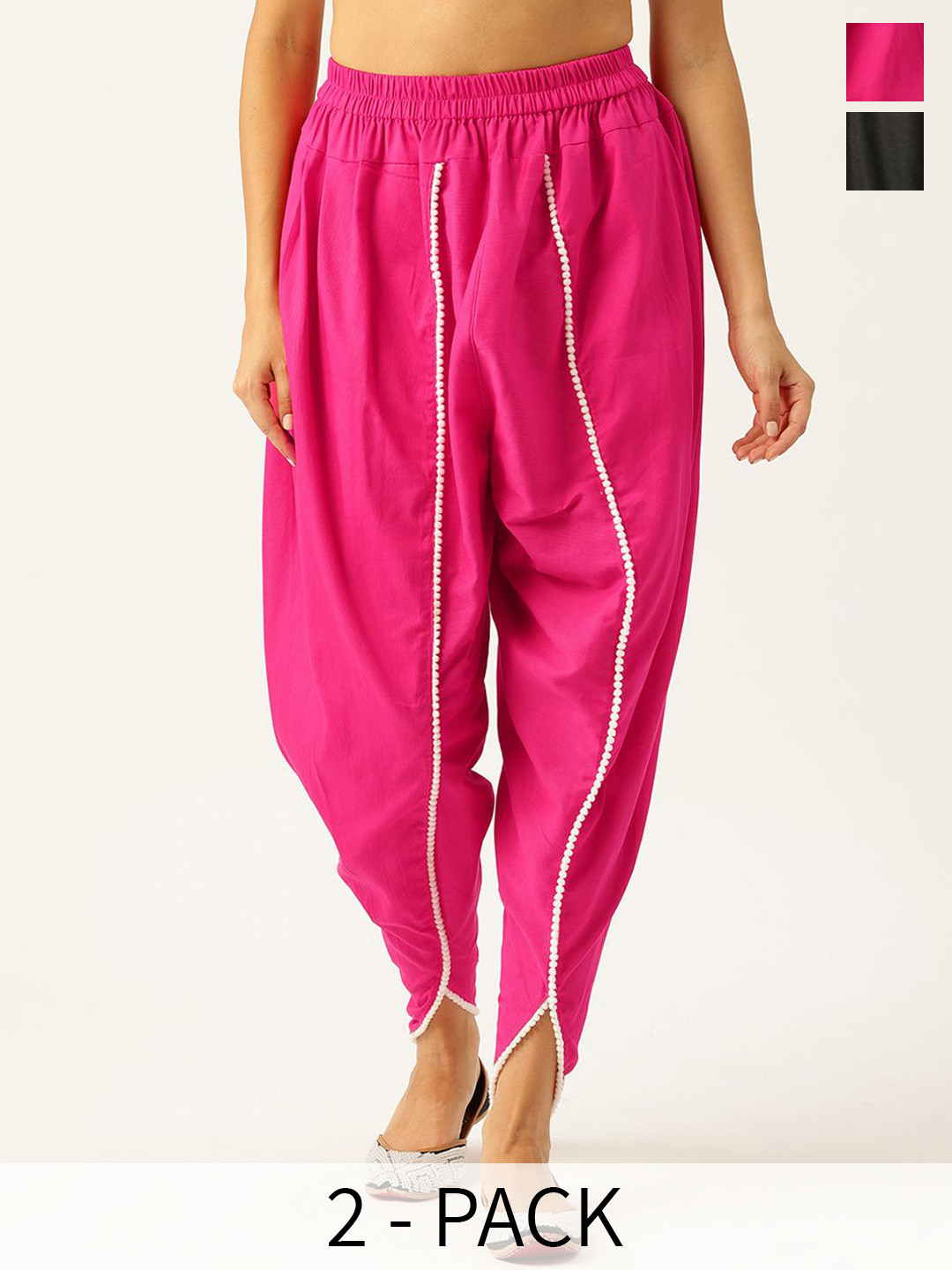 

Molcha Women Loose Fit Cotton Salwar, Black