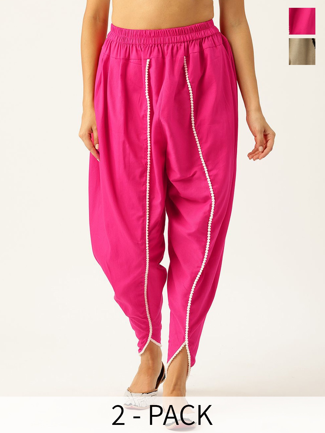 

Molcha Pack of 2Women Loose Fit Cotton Salwar, Pink