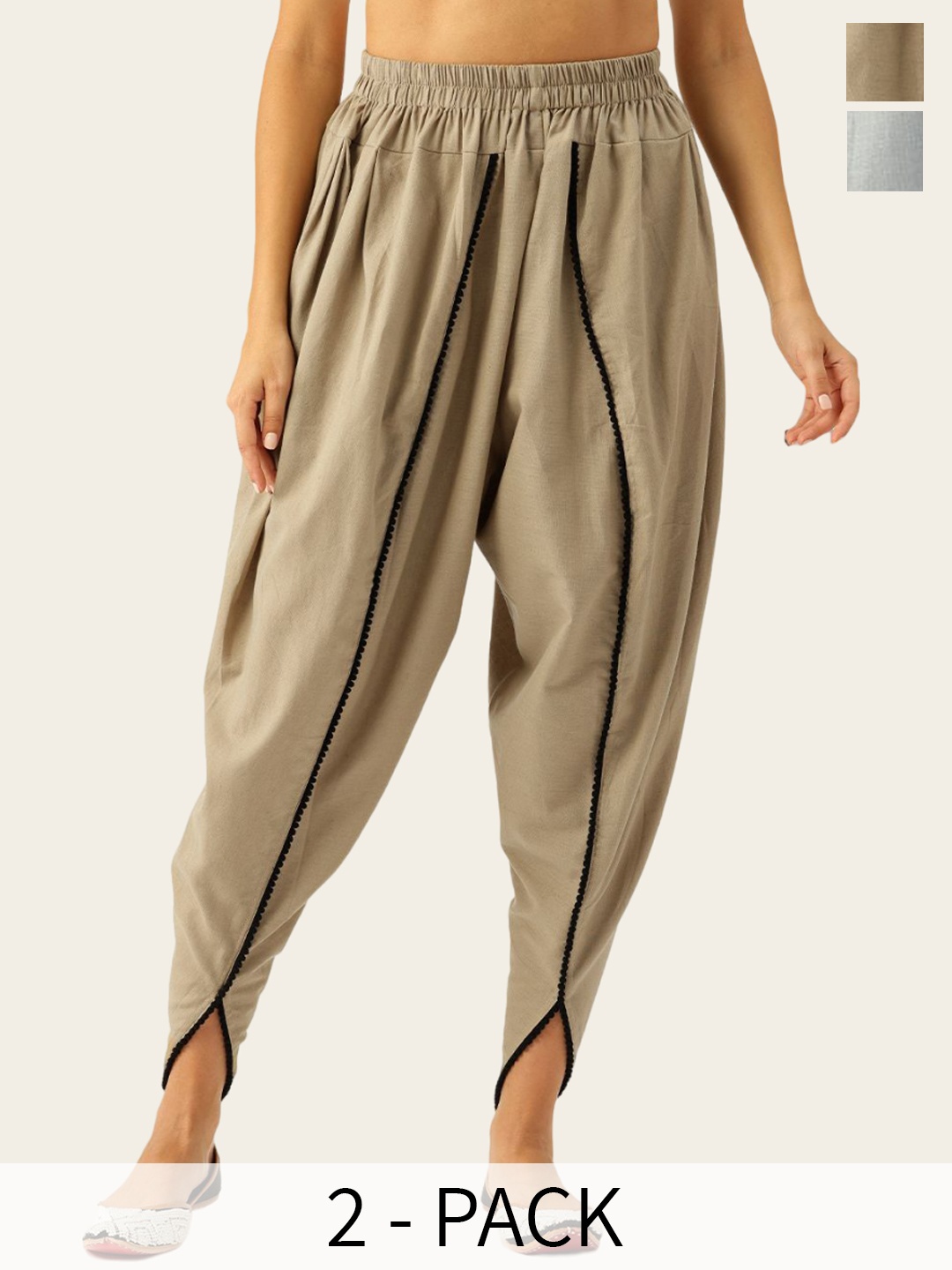 Molcha Women Loose Fit Cotton Salwar, Grey