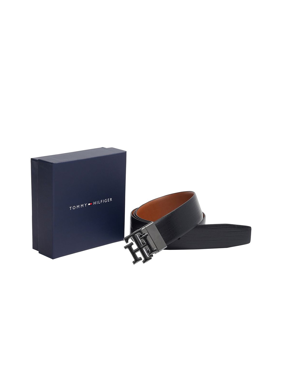 

Tommy Hilfiger Men Solid Push Pin Closure Formal Belt, Black
