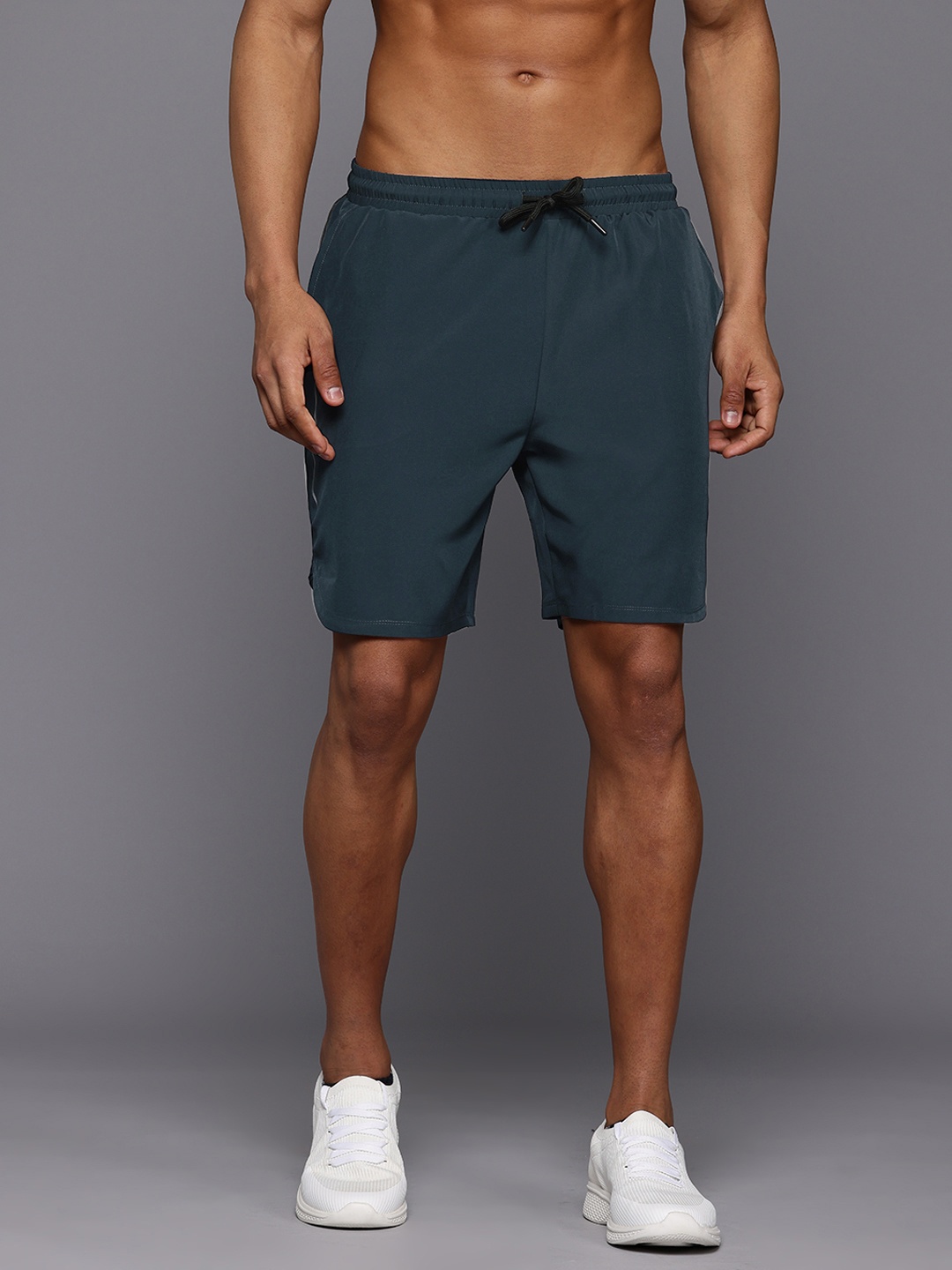 

HRX by Hrithik Roshan Men Typography Printed Running Sports Shorts, Teal