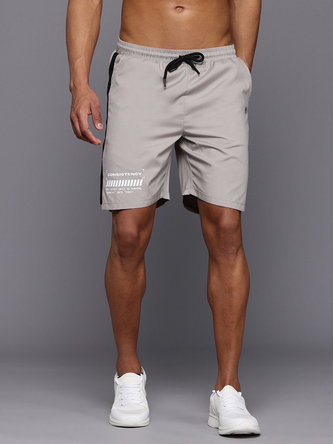 

HRX by Hrithik Roshan Men Striped Running Sports Shorts, Grey