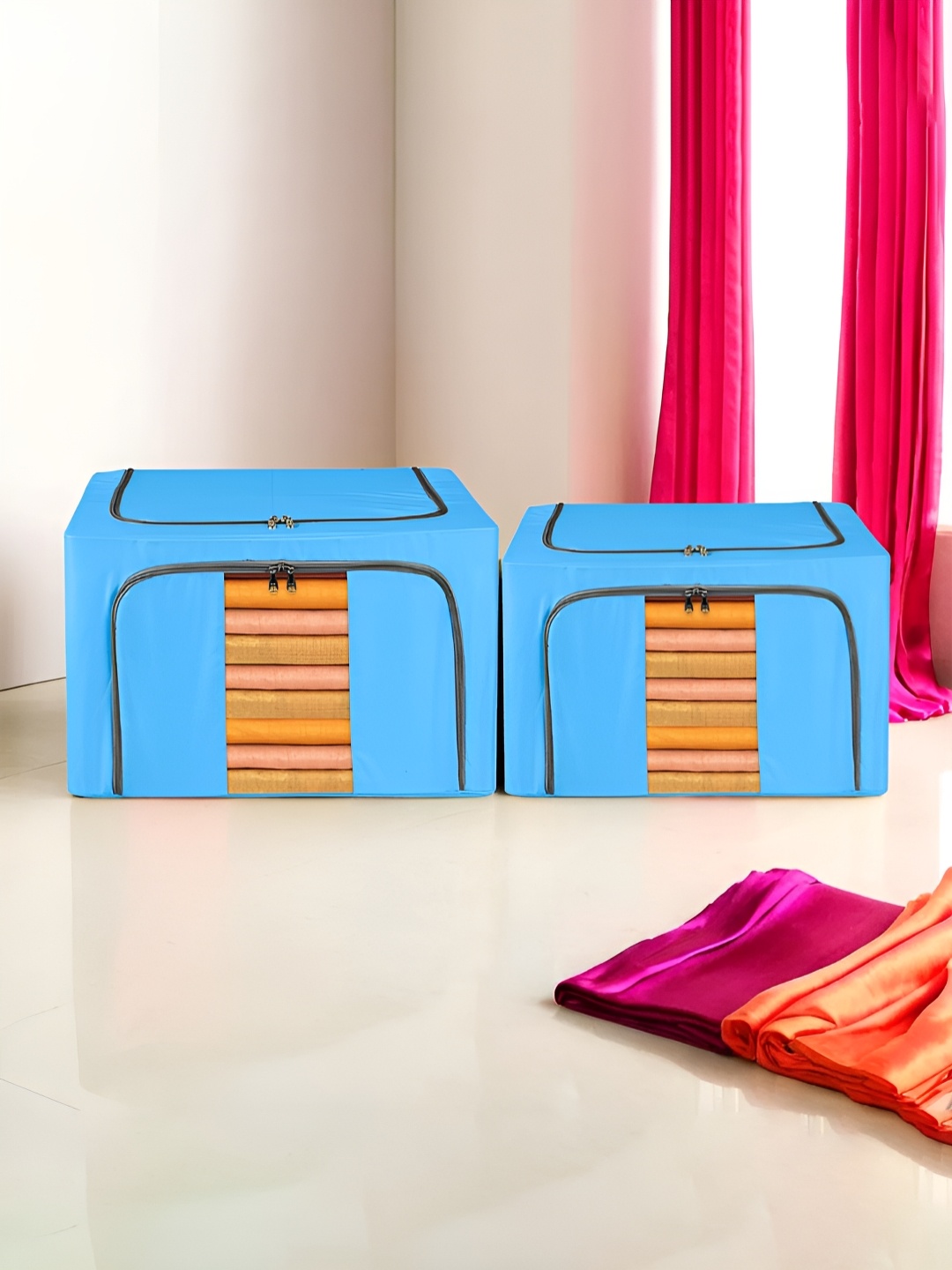 

Kuber Industries Blue 2 Pieces Regular Drawer Organisers