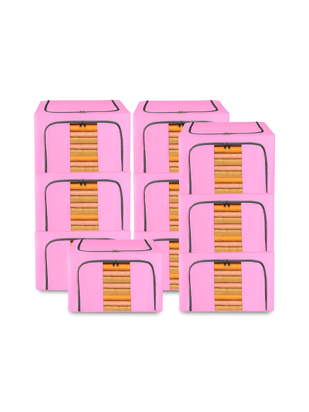 

Kuber Industries Pink 10 Pieces Drawer Organiser