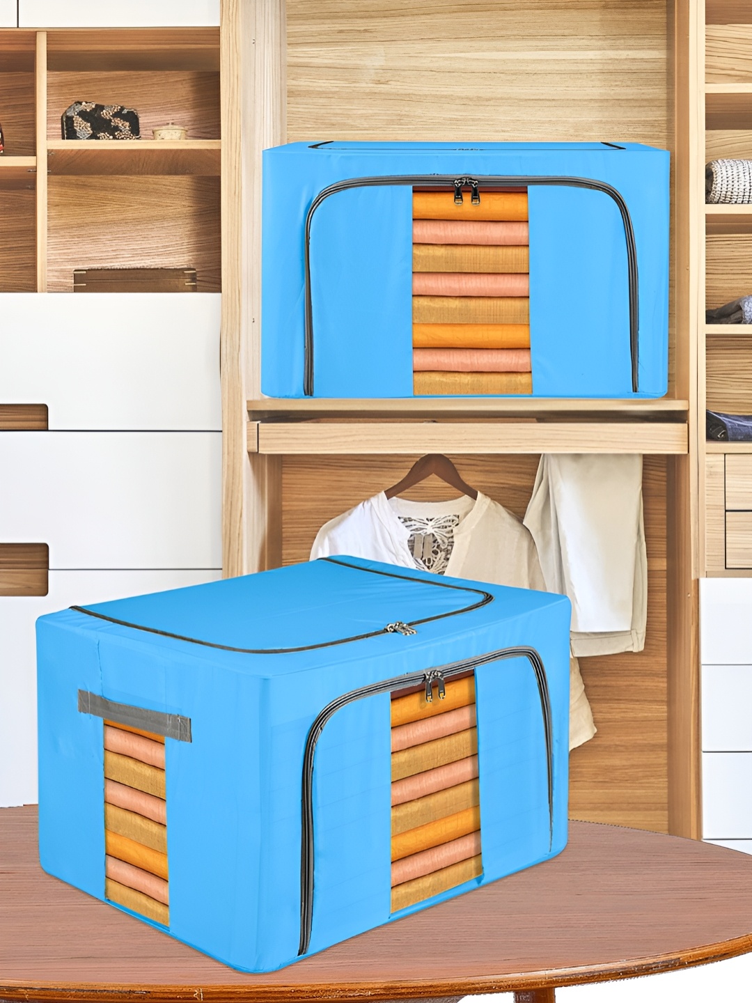 

Kuber Industries Blue 8 Pieces Regular Waterproof Drawer Organisers