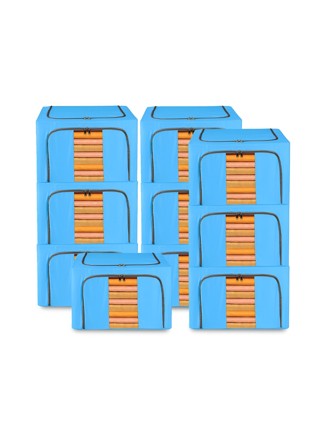 

Kuber Industries Blue & Black 10 Pieces Water Proof Drawer Organisers