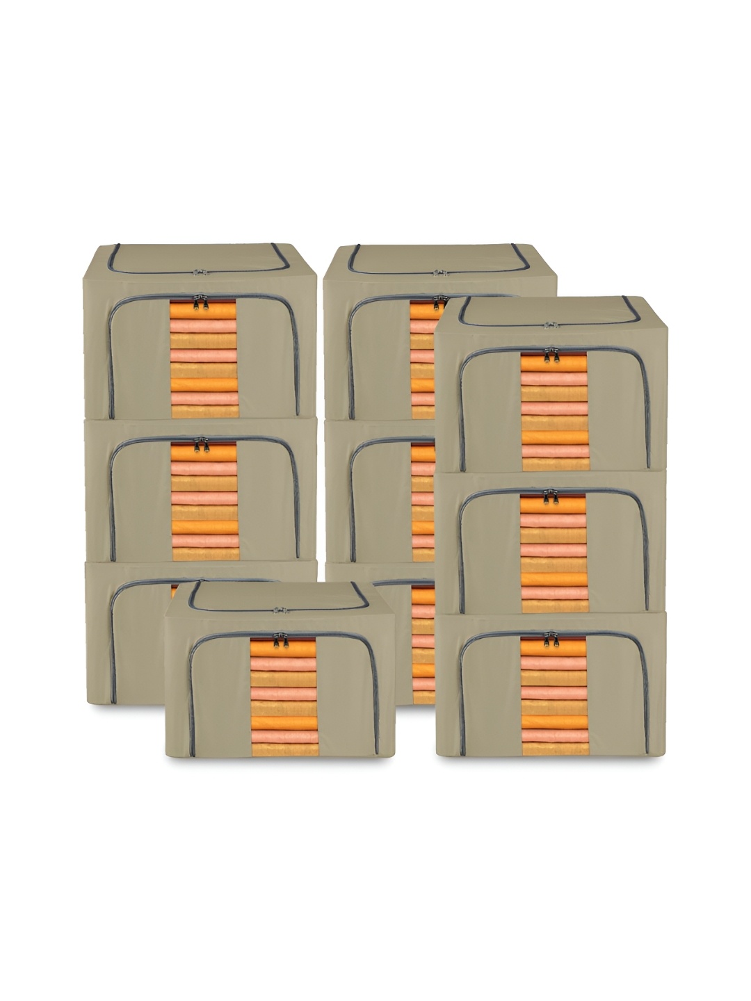

Kuber Industries Brown 10 Pieces Regular Drawer Organisers