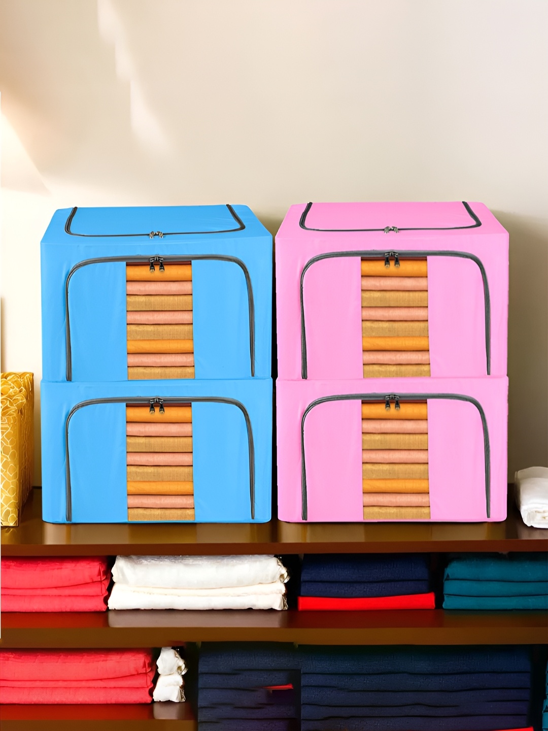 

Kuber Industries Blue 4 Pieces Regular Drawer Organisers