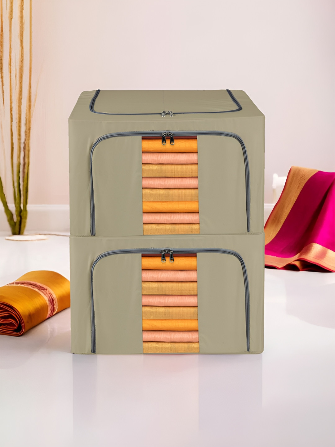 

Kuber Industries Brown 2 Pieces Regular Drawer Organisers