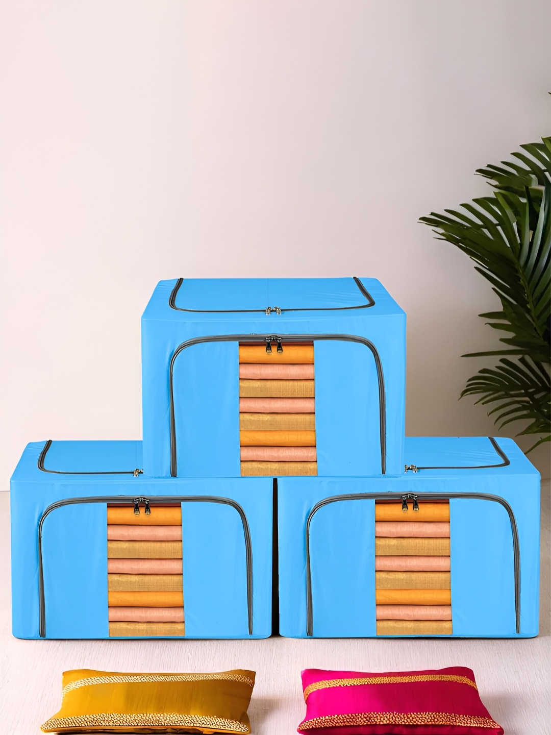 

Kuber Industries Blue 3 Pieces Drawer Organiser