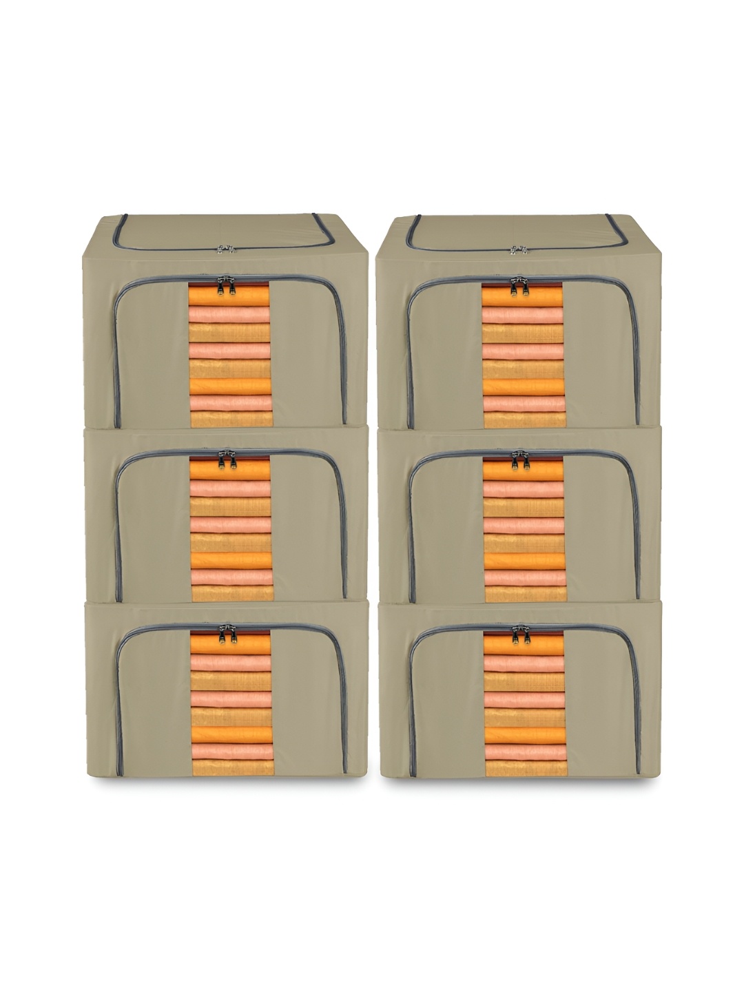 

Kuber Industries Brown 6 Pieces Multi-Utility Organisers