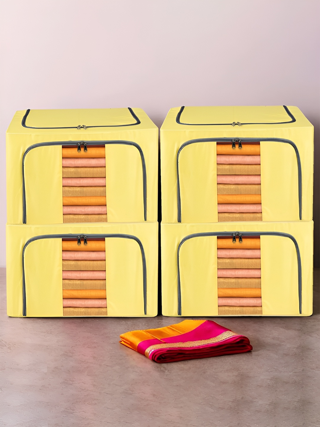 

Kuber Industries Yellow 4 Pieces Drawer Organiser