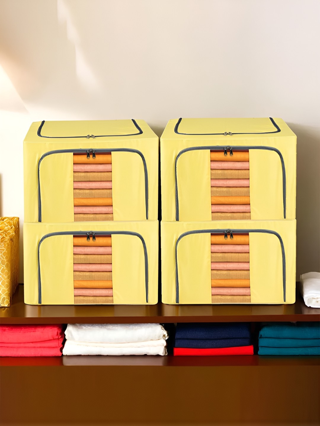 

Kuber Industries Yellow 4 Pieces Regular Drawer Organiser