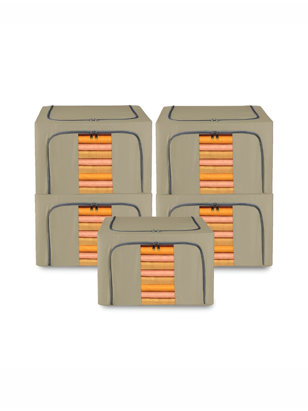 

Kuber Industries Brown 5 Pieces Waterproof Multi-Utility Organisers