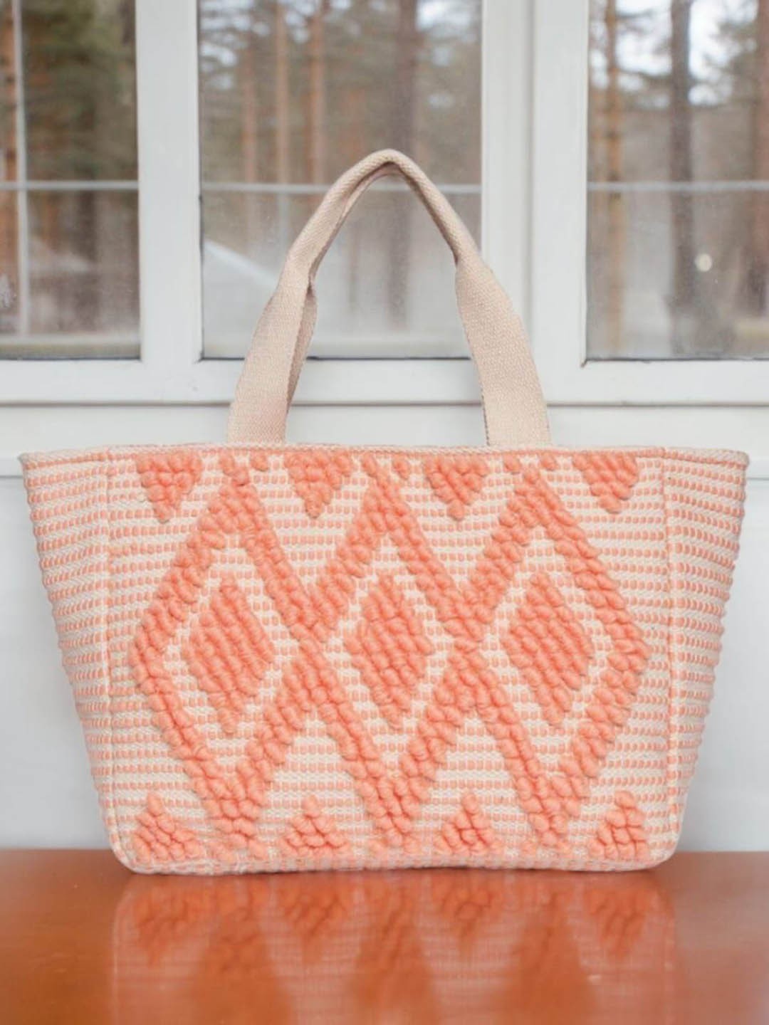 

ASTRID Women Oversized Shopper Tote Handbags, Peach