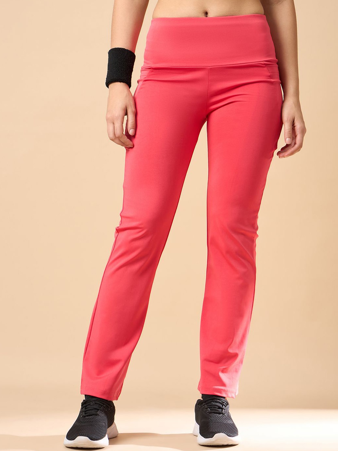 

COLOR CAPITAL Ankle-Length Flare Gym Tights, Rose