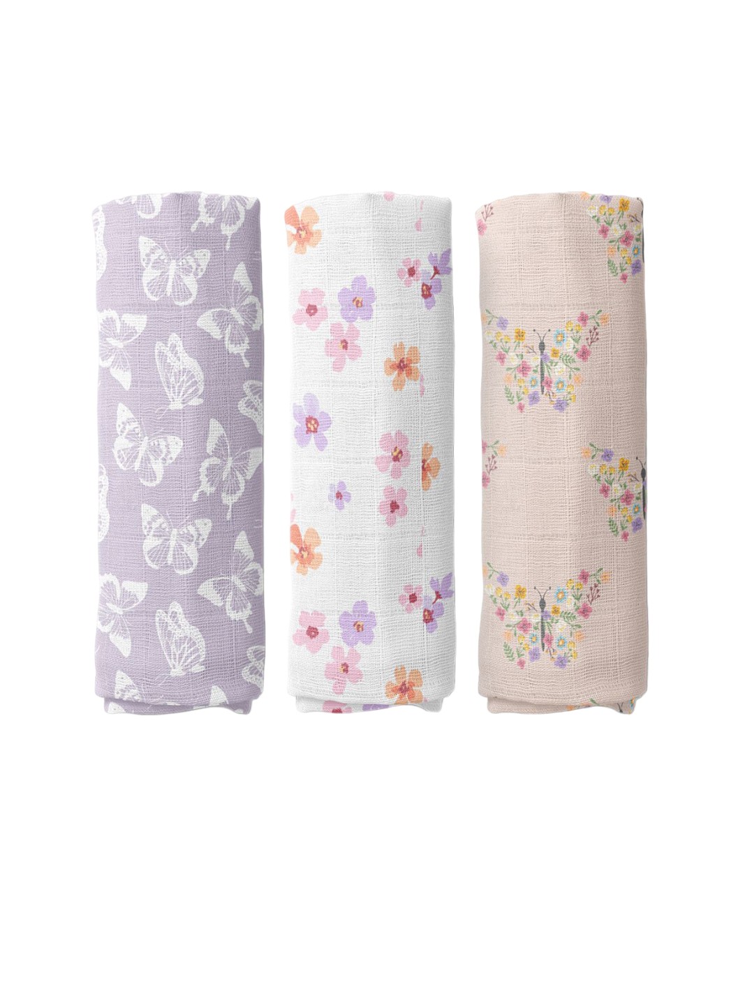 

haus & kinder Pack Of 3 Printed Swaddle Wrap, Off white