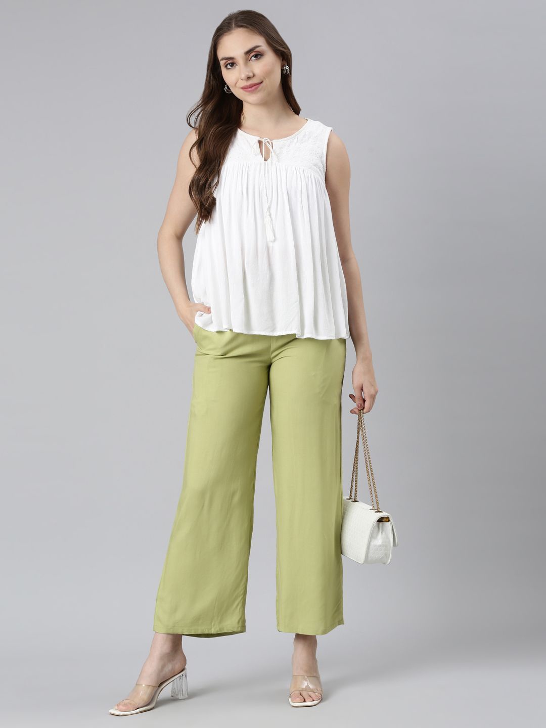 

Souchii Women Palazzos, Green