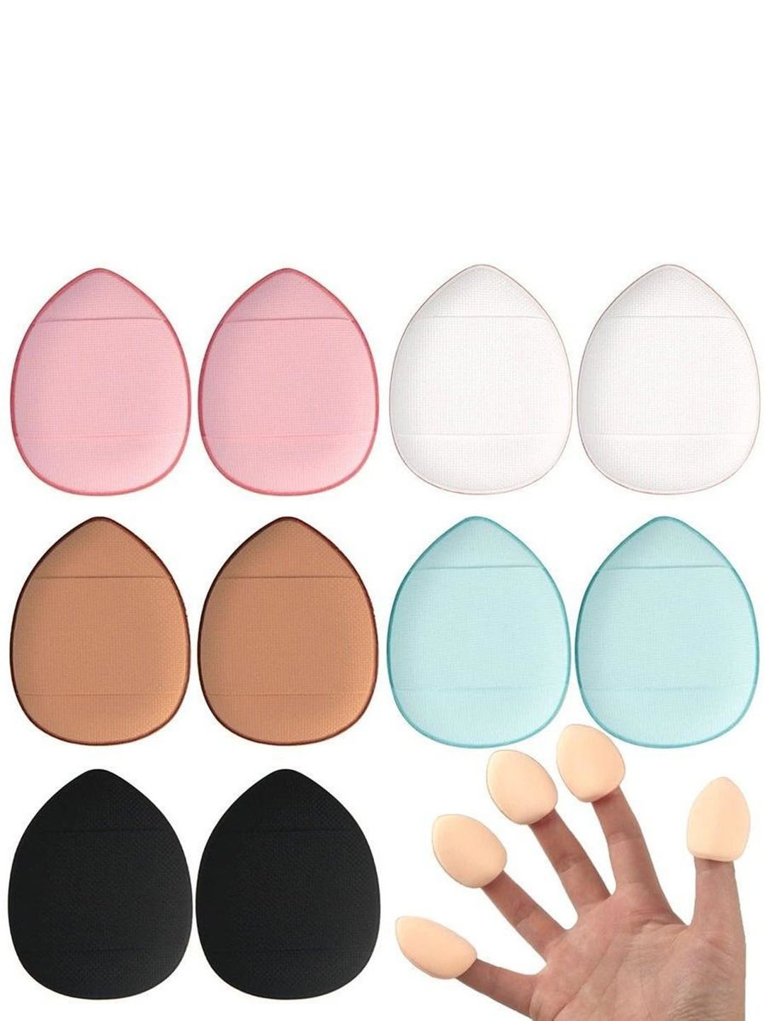 

Facejewel Set Of 10 Makeup Finger Sponge, Pink