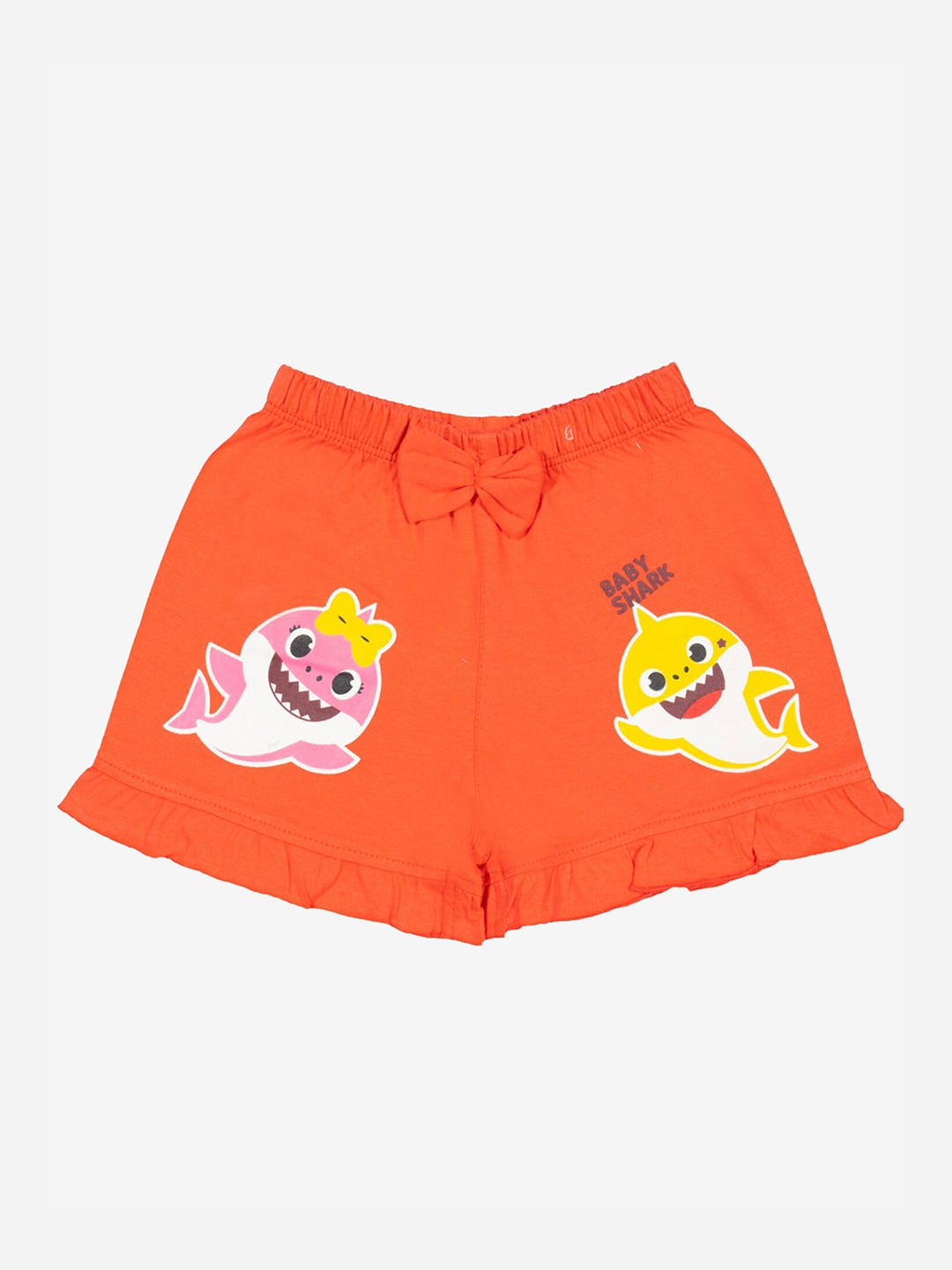 

Bodycare Kids Girls Graphic Printed Mid-Rise Cotton Shorts, Orange