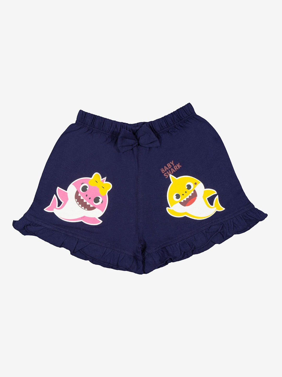

Bodycare Kids Girls Graphic Printed Regular Fit Mid-Rise Shorts, Navy blue