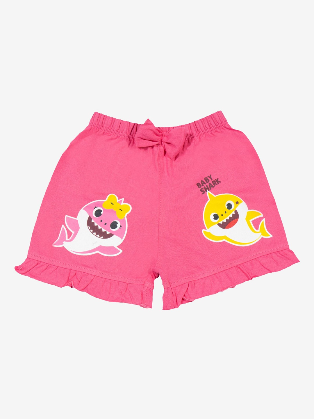 

Bodycare Kids Girls Graphic Printed Mid-Rise Cotton Shorts, Pink