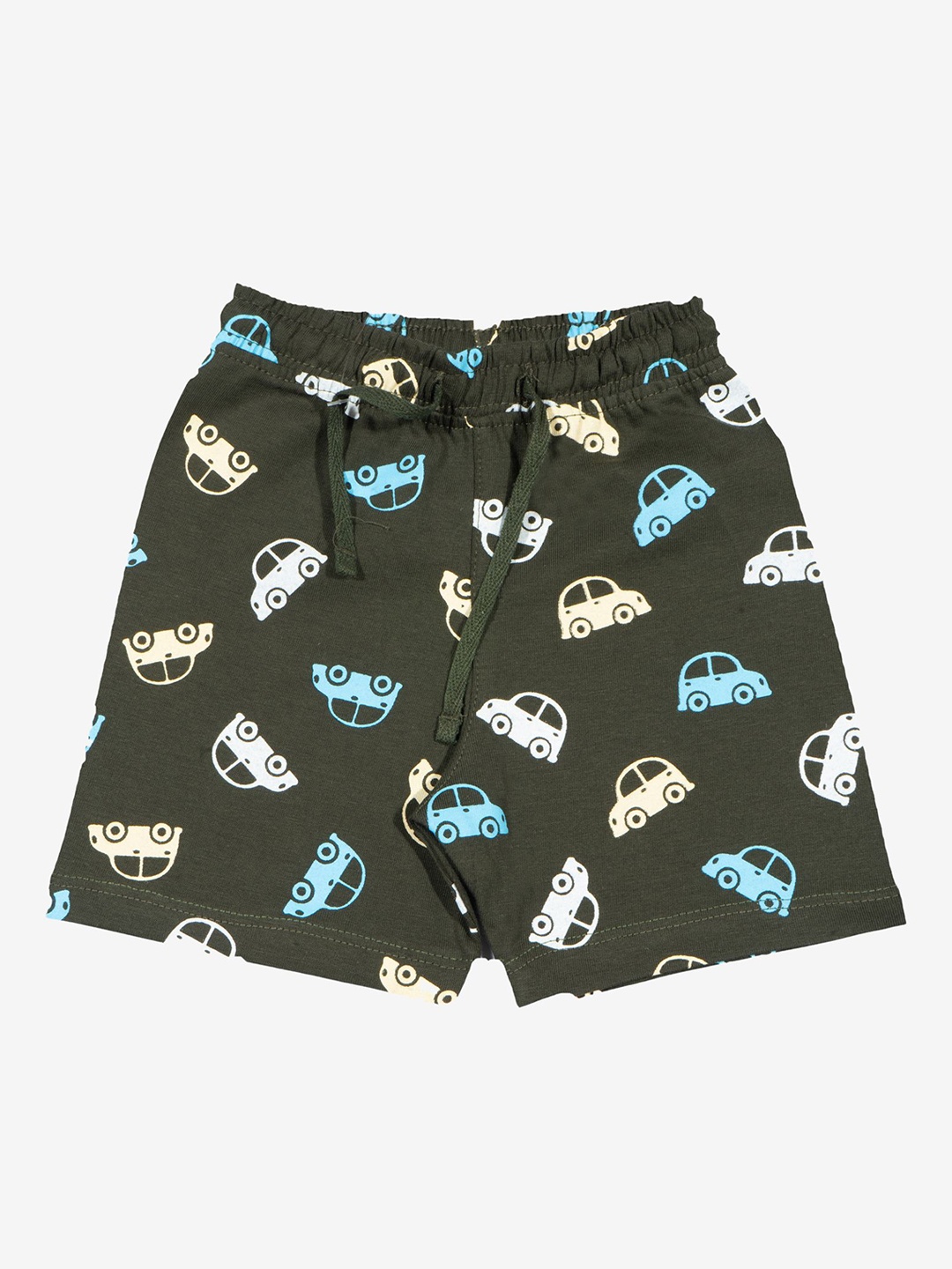 

Bodycare Kids Boys Conversational Printed Mid-Rise Cotton Shorts, Green