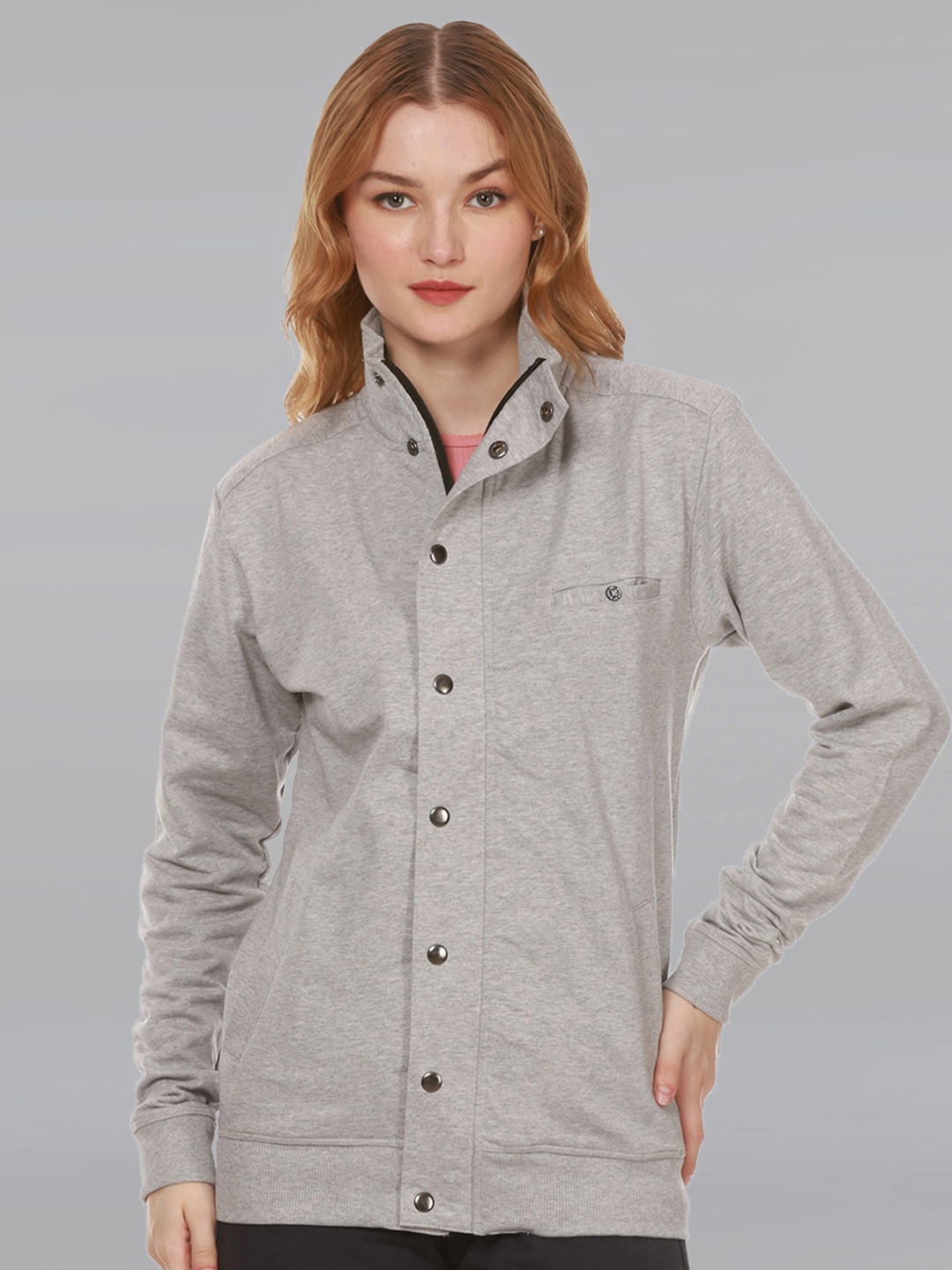 Dream of Glory Inc Women Fleece Windcheater Outdoor Tailored Jacket, Grey