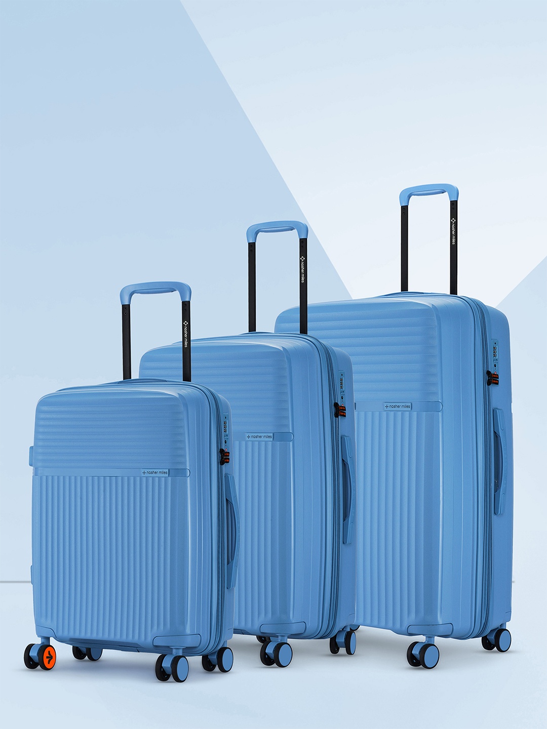 

Krabi Expander TSA Lock Polypropylene Small-Medium-Large Steel Trolley Bags (55-65-75 cm), Blue