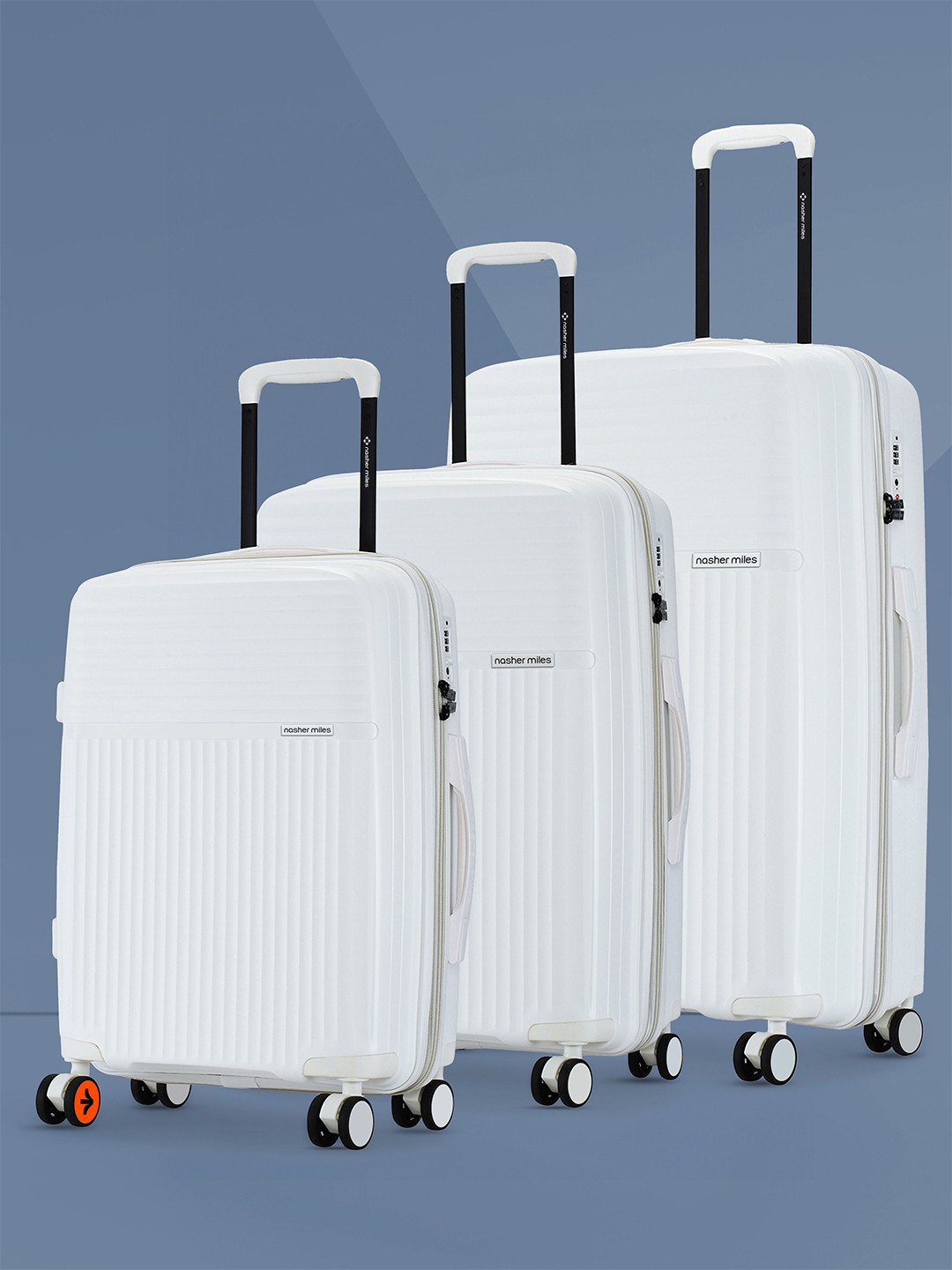 

Krabi Expander TSA Lock Polypropylene Small-Medium-Large White Trolley Bags (55-65-75 cm)
