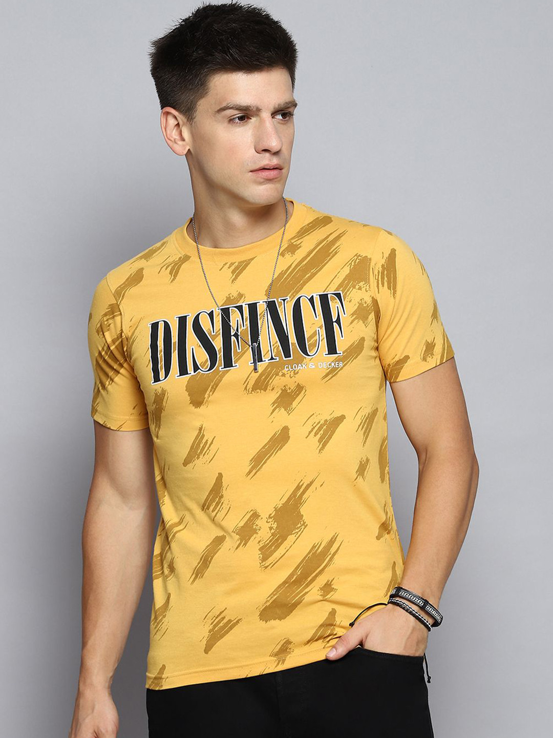 

Cloak & Decker by Monte Carlo Men Typography Printed Round Neck T-shirt, Mustard