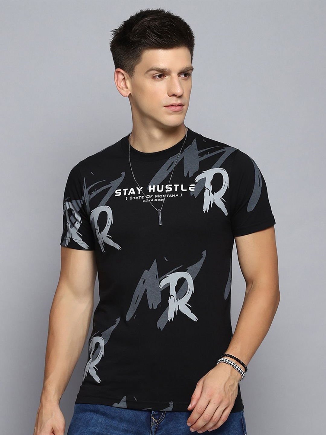 

Cloak & Decker by Monte Carlo Men Typography Printed Round Neck T-shirt, Black