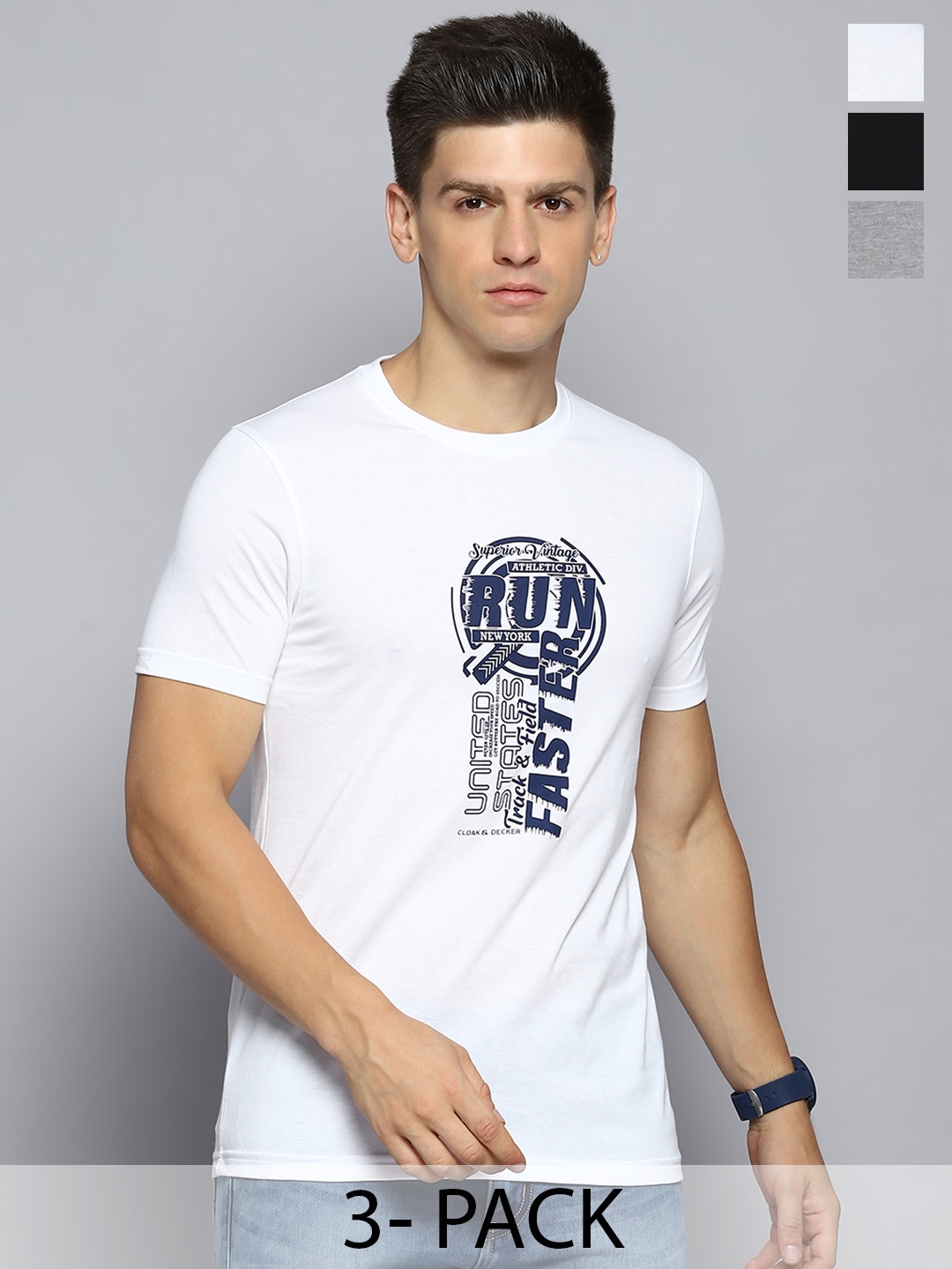 

Cloak & Decker by Monte Carlo Men 3 Applique T-shirt, Black