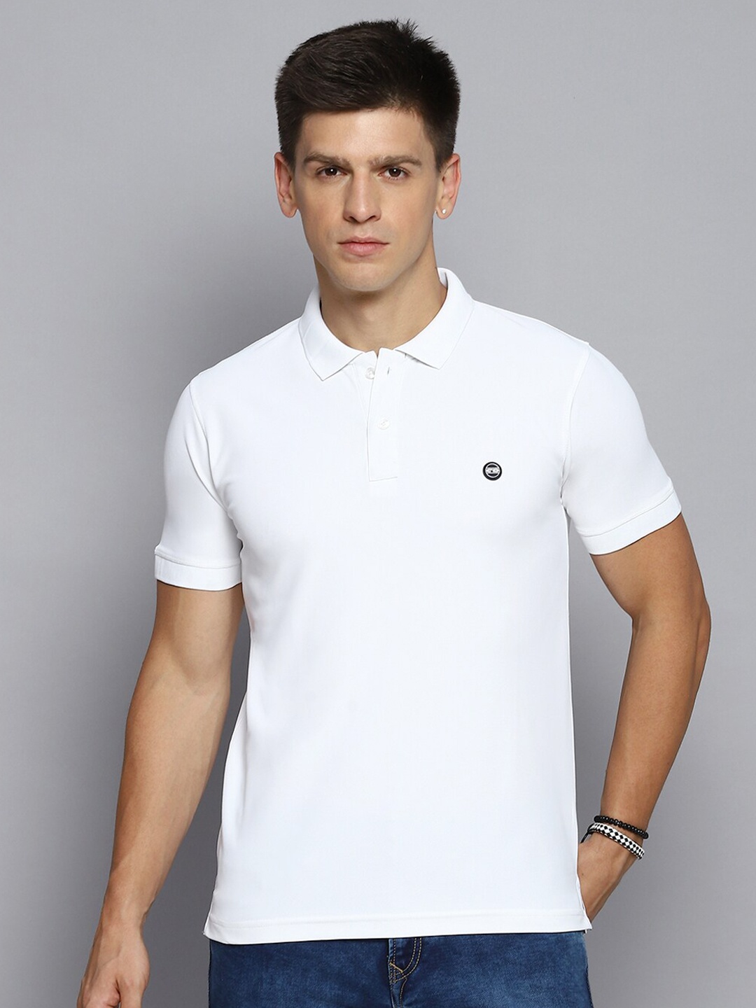 

Cloak & Decker by Monte Carlo Men Solid Polo Collar T-shirt, White
