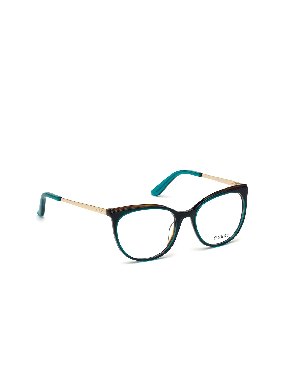 

GUESS Women Colourblocked Full Rim Oversized Frame, Transparent