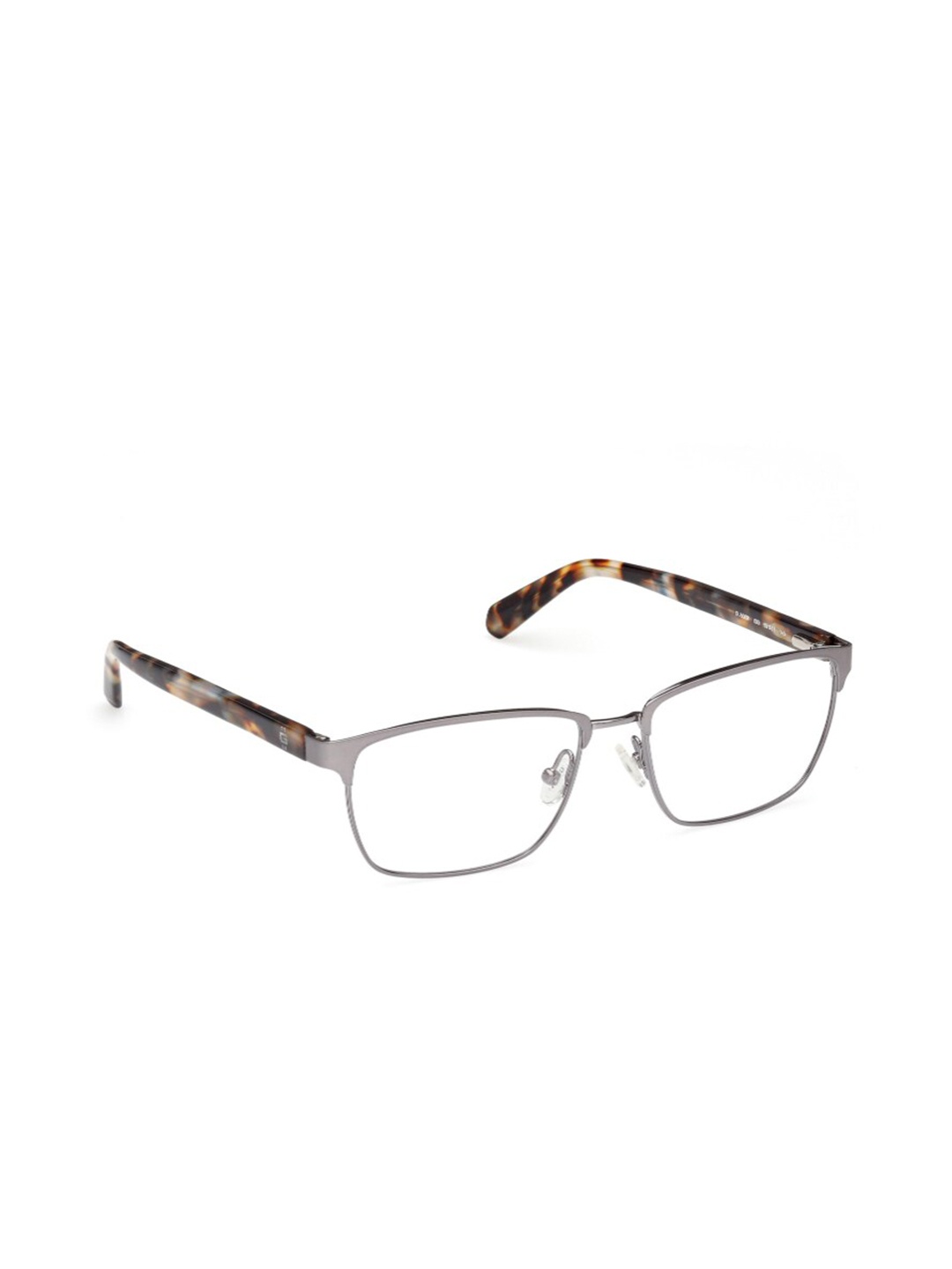 

GUESS Men Abstract Full Rim Rectangle Frame, Metallic