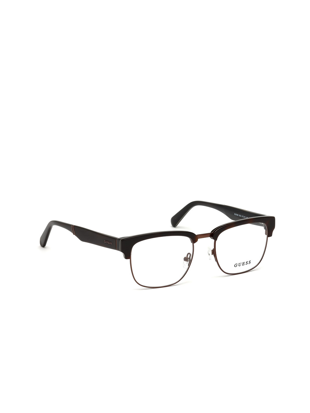 

GUESS Men Half Rim Square Frames, Brown