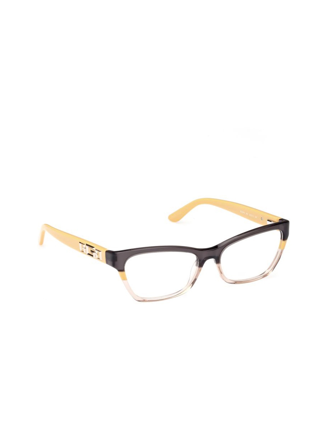 

GUESS Women Colourblocked Full Rim Rectangle Frames, Gold