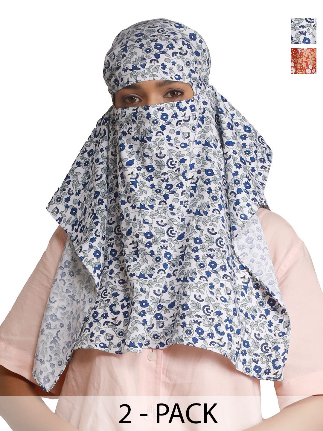 

CrossKulture Women Pack Of 2 Printed Scarves, Blue