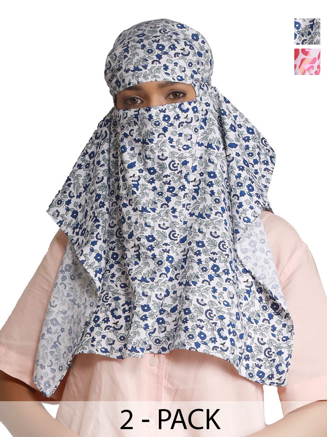 

CrossKulture Women Pack Of 2 Printed Scarves, Blue