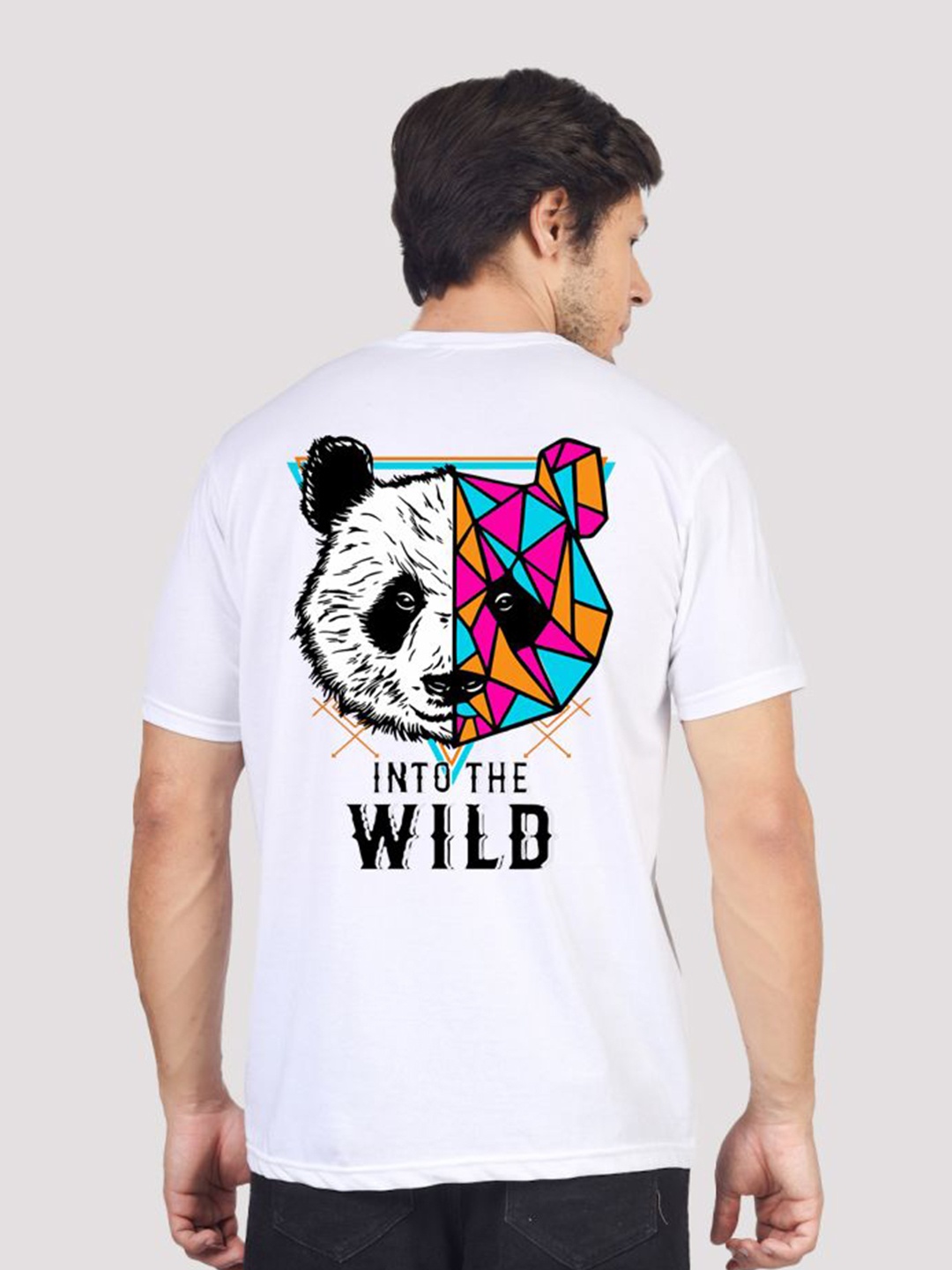

Greylongg Men V-Neck Applique T-shirt, White