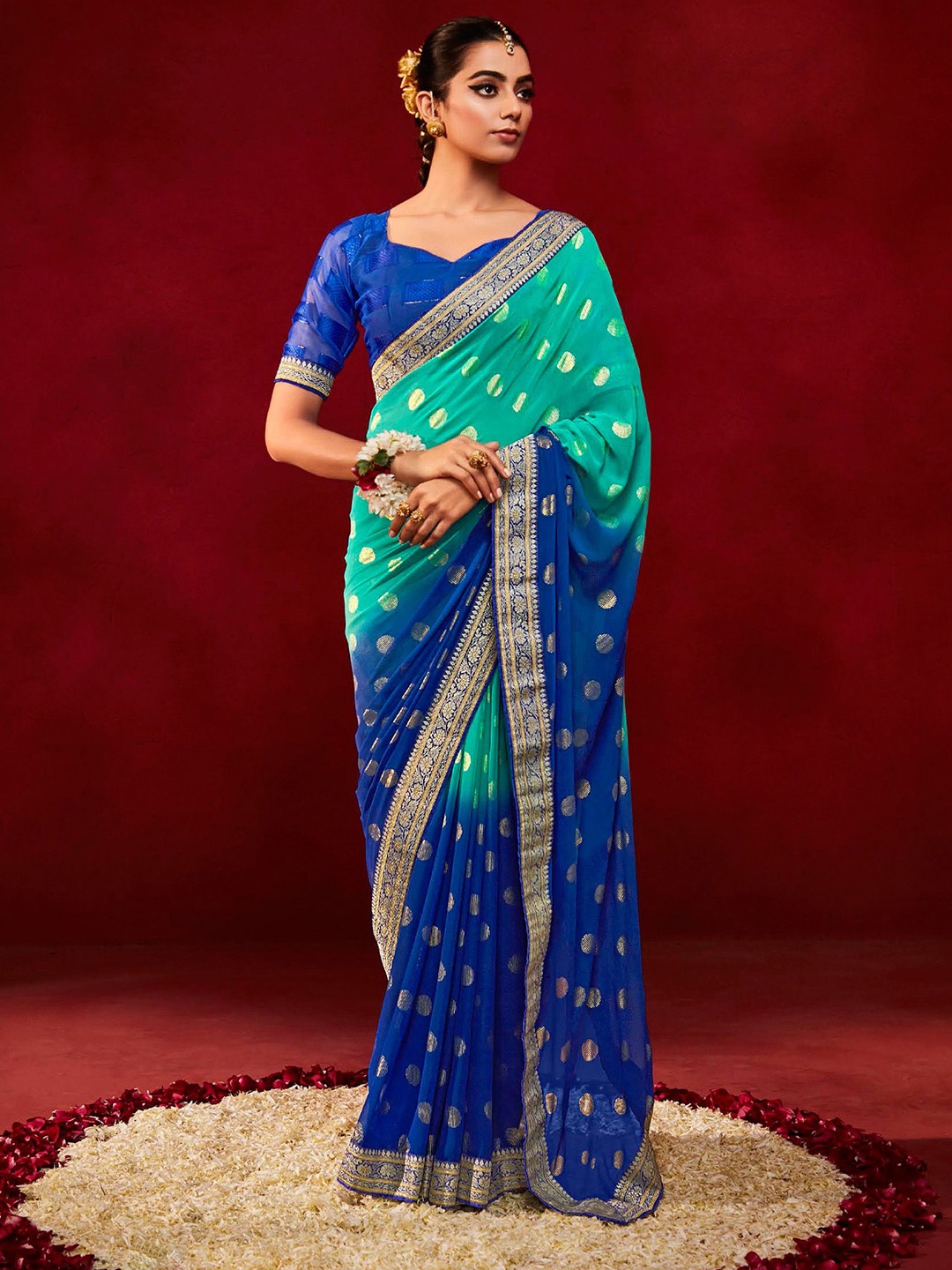 

Panzora Woven Design Zari Saree, Blue