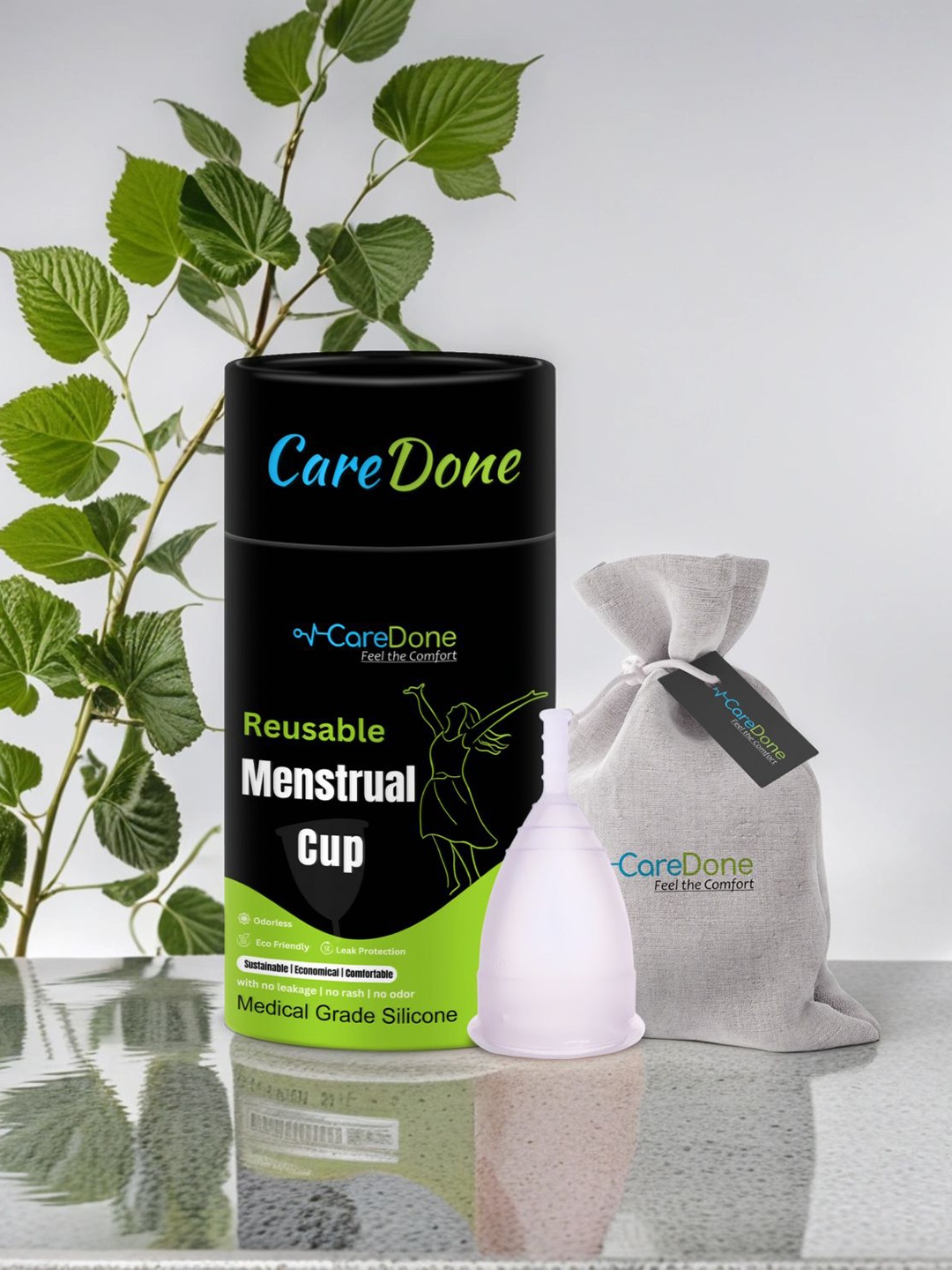 

CareDone Odorless Leak Protection Reusable Menstrual Cup - S, Transparent