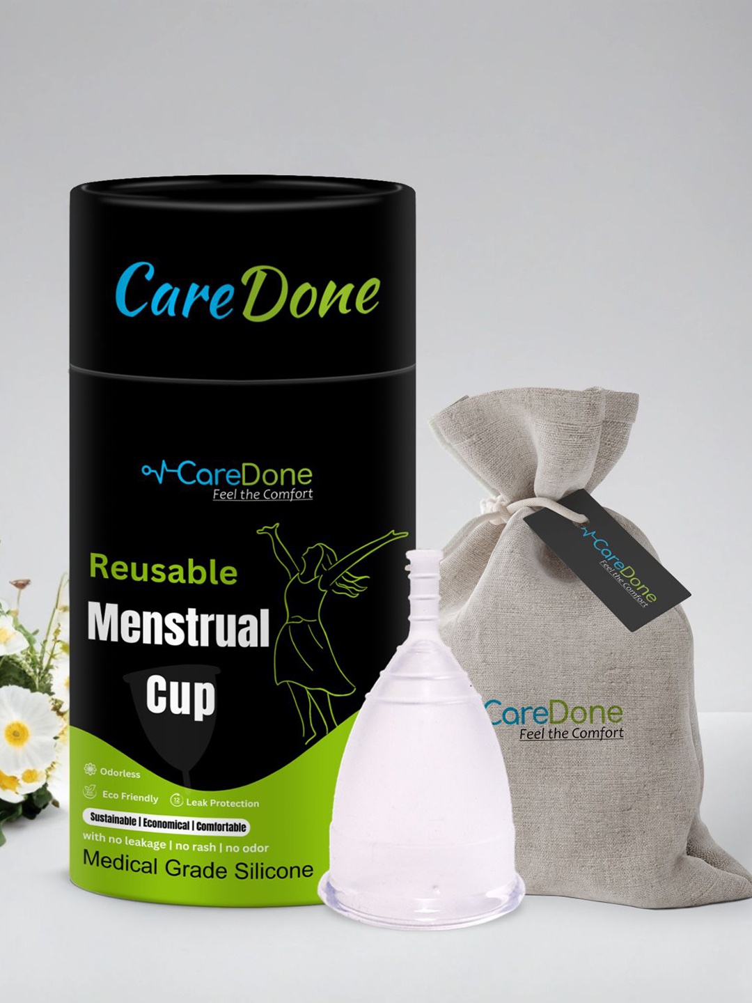 

CareDone Reusable Menstrual Cup, Black